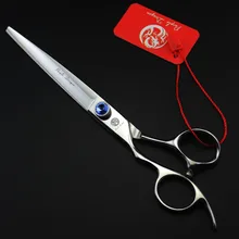 Left-Hander 7 ''большое Ювелирное Украшение Парикмахерские ножницы с сумкой Япония 440C 62HRC для дома и салона собаки кошки ножницы для стрижки домашних животных ножницы для волос