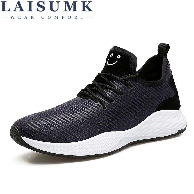 

2019 LAISUMK New Breathable Mesh Summer Men Casual Shoes Lace Up Male Fashion Footwear Slipon Walking Shoes