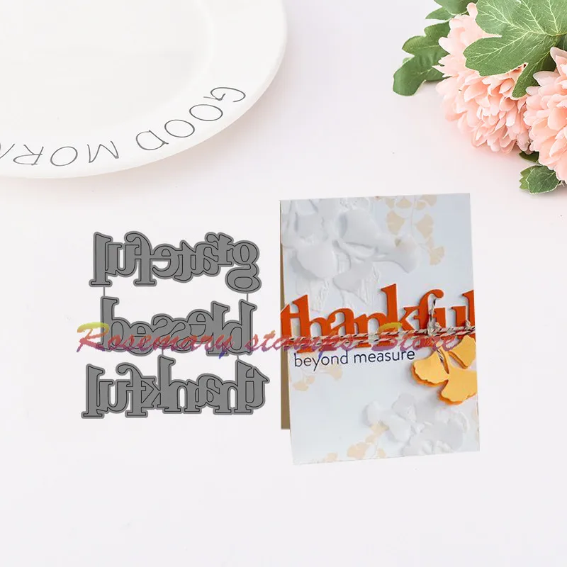 

Rosemary stamps Counting My Blessings Matal Cutting Dies and Stamps for Scrapbooking Photos Decorative EmbossingPaper Cards