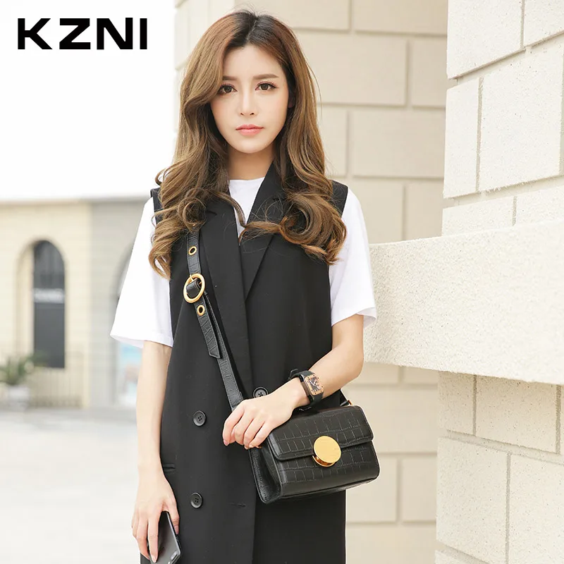 

KZNI Female Bags Crossbody Shoulder Day Clutches Leather Genuine Women Bags for Girls Sac a Main Femme De Marque 1389