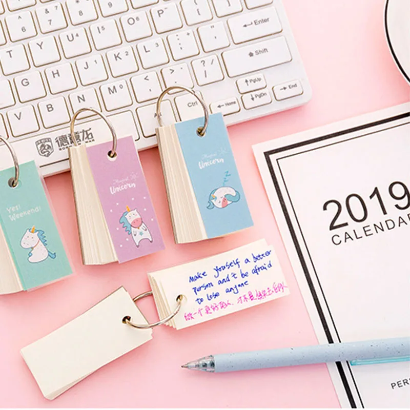 Новинка 2019 4 цвета мультяшный Единорог бумажная коробка для заметок настольная