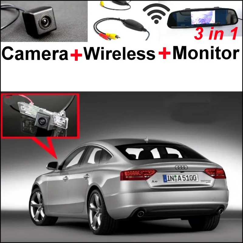 

3in1 Special WiFi Rear View Camera + Wireless Receiver + Mirror Monitor Easy DIY Parking System For Audi A5 S5 RS5 2008~2014