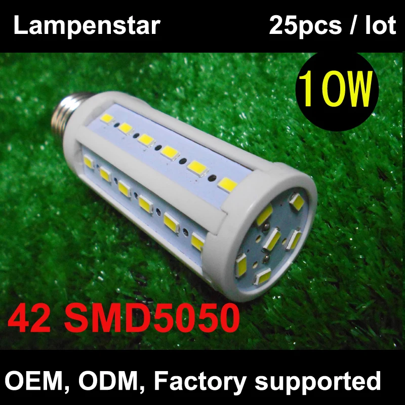 Лампада led e27 10 w 42 шт SMD 5730 bombillas led e27 AC85V-220V кукурузный шарик lampenstar 360 degreesce ce rohs 25 шт/lotlampenstar