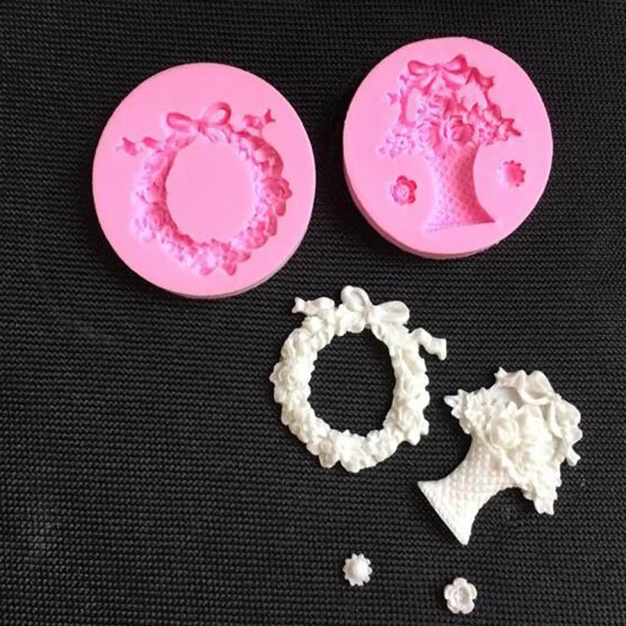 DIY Epoxy Resin Wreath Flower Basket Modeling Silicone Mold Cake Baking Decoration Handmade Soap | Дом и сад