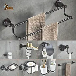 ZGRK ретро аксессуары для ванной комнаты Европейский Матовый Твердый латунный набор настенного металлитовары настенного крепления для