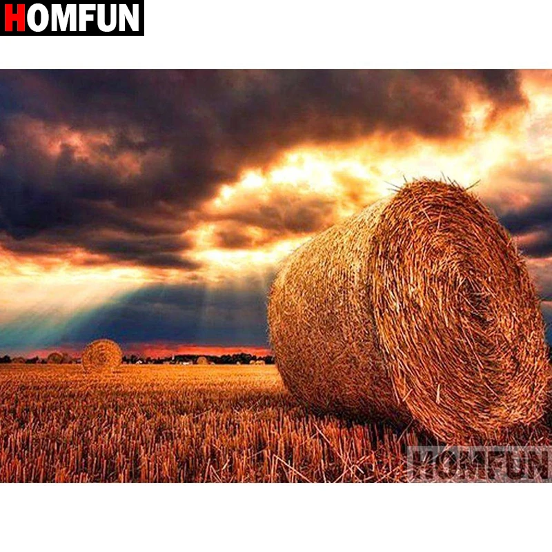 HOMFUN Full Square/Round Drill 5D DIY Diamond Painting &quotSunset scenery&quot Embroidery Cross Stitch 3D Home Decor Gift A10041 | Дом и сад