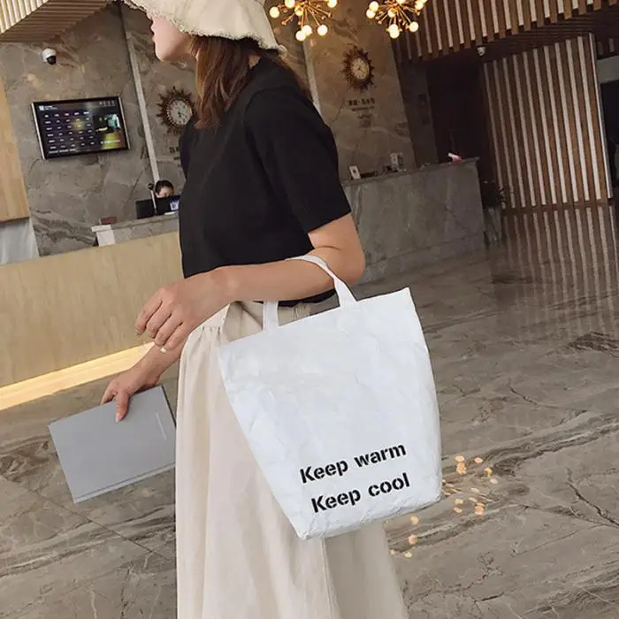 Hot Sale Grocery Tote Environmental Protecting Paper Reusable Shopping Bags Lightweight Handbag for Women MSJ99