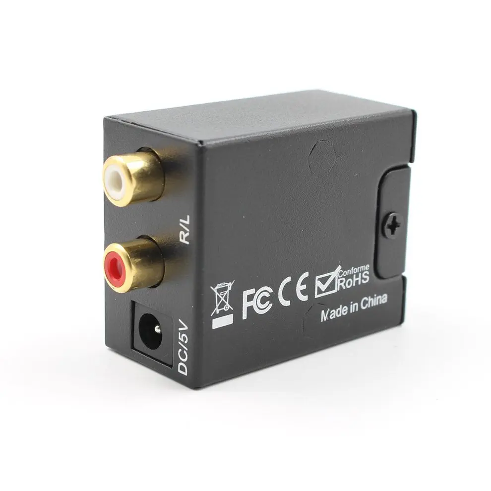

5pcs Optical Coax to Analog RCA Audio Converter Audio Converter Optical Coaxial R/L Digital Adapter with Fiber Cable EU plug