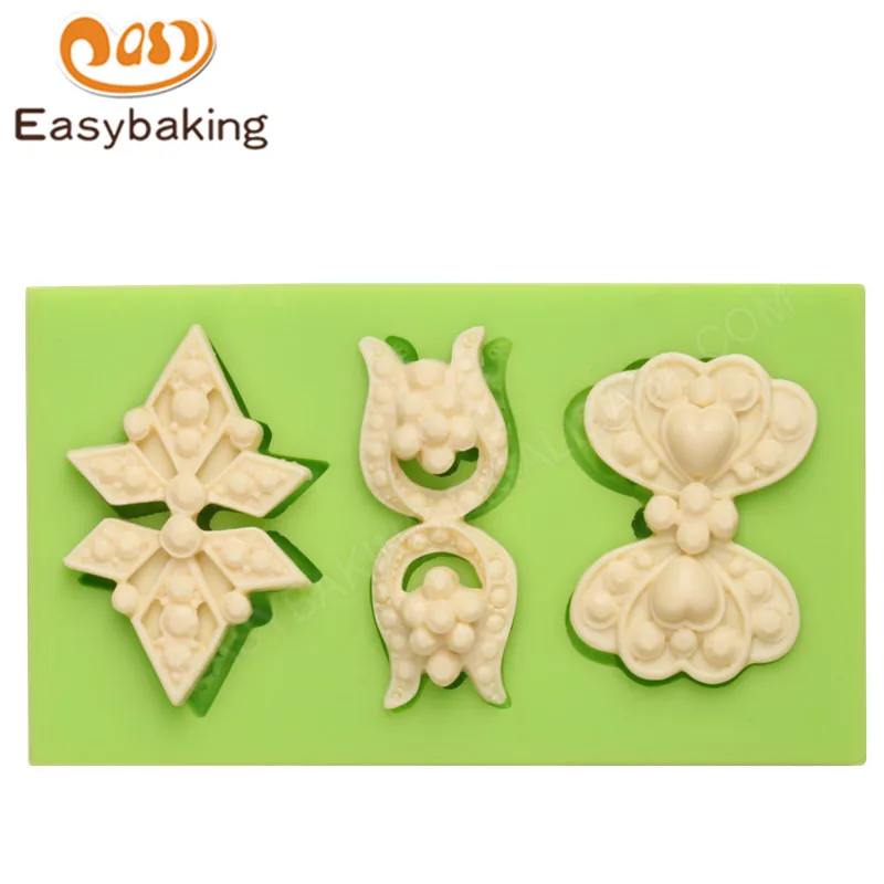 Cake Decorating Jewel Silicone Fondant Mold 3 Lovely Ornamental Clay Mould for Cupcake Biscuit Candy Chocolate | Дом и сад