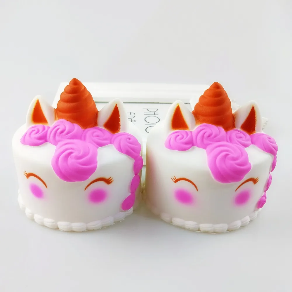 Новинка, мягкие игрушки для снятия стресса, Kawaii, имитация еды, единорог, торт из полиуретановой пены, медленный рост, облегчение стресса, мягкие игрушки