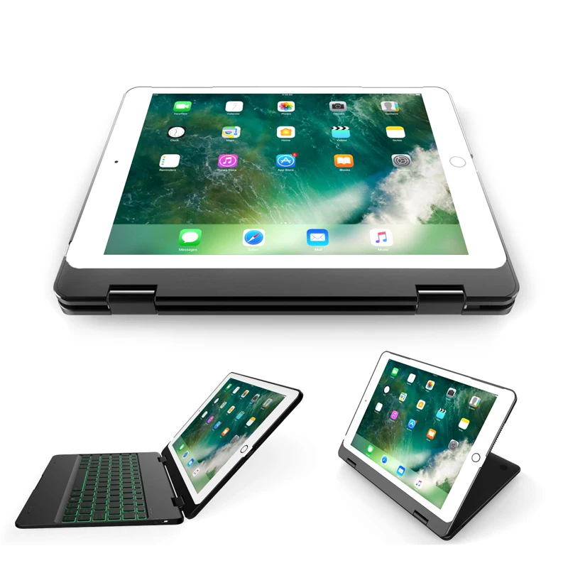 [NEW] B.O.W 4.0 Bluetooth Wireless Keyboard For New iPad Pro 9.7 inch, Air 2/Air 1, Rubber Feel Matted Aluminum Keyboard Case