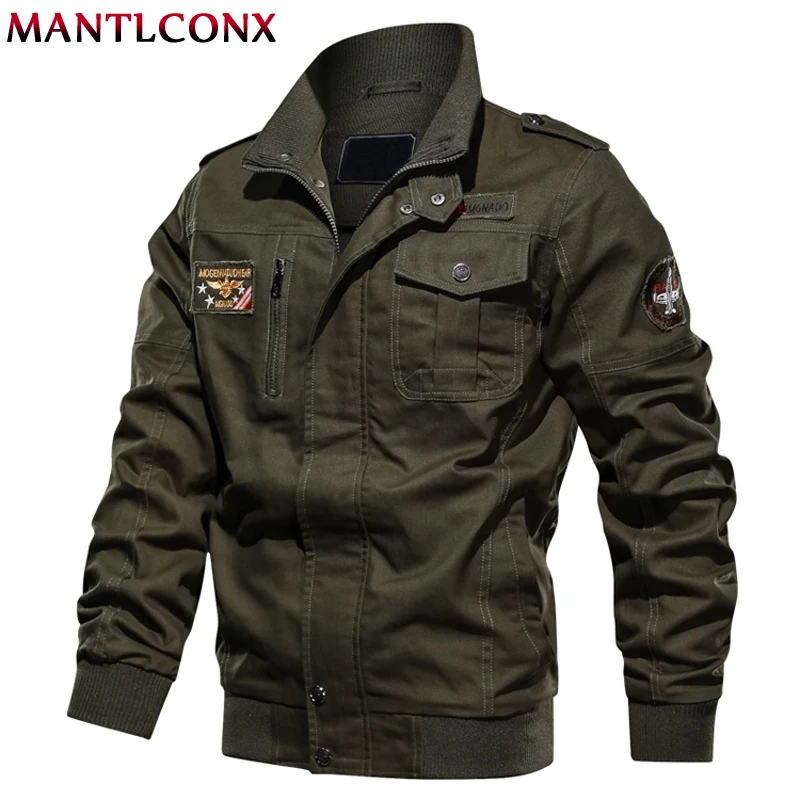 

MANTLCONX 2019 Autumn Military Mens Jackets And Coats Bomber Jacket Men Windbreaker Jackets for Men Outwear Brand Men's Clothing