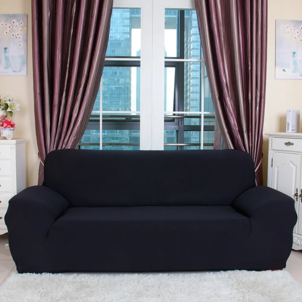 Drawing Room 3 Seat Sofa Covers Polyester Spandex Fabric Knit Eco