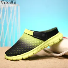 Летние мужские сандалии дышащие сетчатые мужские сандалии Летняя Пляжная Мужская обувь водонепроницаемые мужские тапочки модные шлепанцы дешевая обувь 36-46