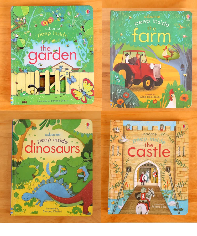 Original inglés educativo Unidades 1 pieza libros de fotos Usborne Peep interior para bebé Primera infancia mejor regalo para niños