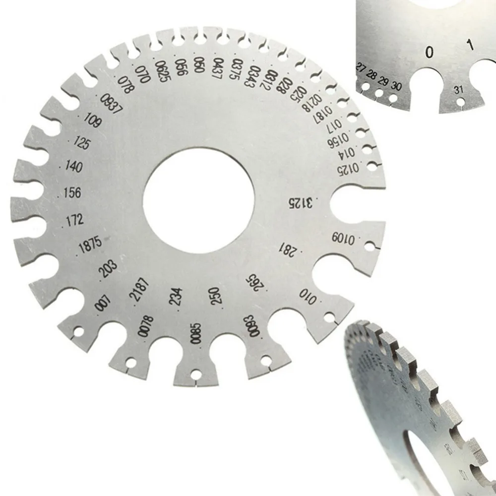 

Round AWG SWG Wire Thickness Measurer Tester Ruler Stainless Steel Gauge Diameter Metal Tool HY19