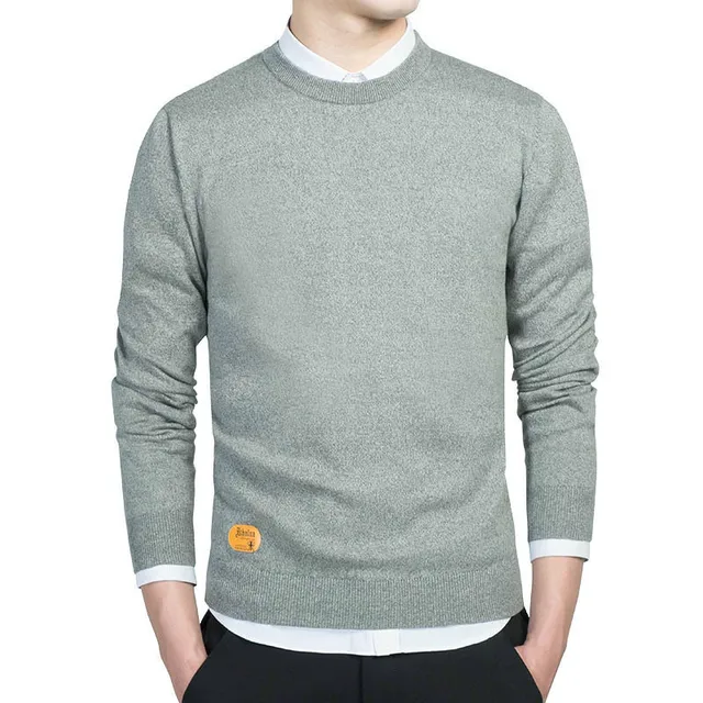 Suéter de algodón para hombre, jerseys de cuello redondo, negro, Otoño, ropa de punto sólida, gris, negro, M-3xl, nuevo Suéter de algodón para hombre, jerseys de cuello redondo, negro, Otoño, ropa de punto sólida, gris, negro, M-3xl, nuevo