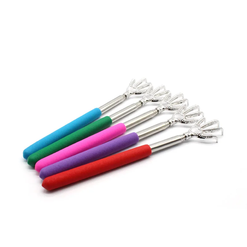 

HOT ! Practical Handy Stainless Pen Clip Back Scratcher Telescopic Pocket Scratching Massage Kit Eagle Claw Back Scratcher