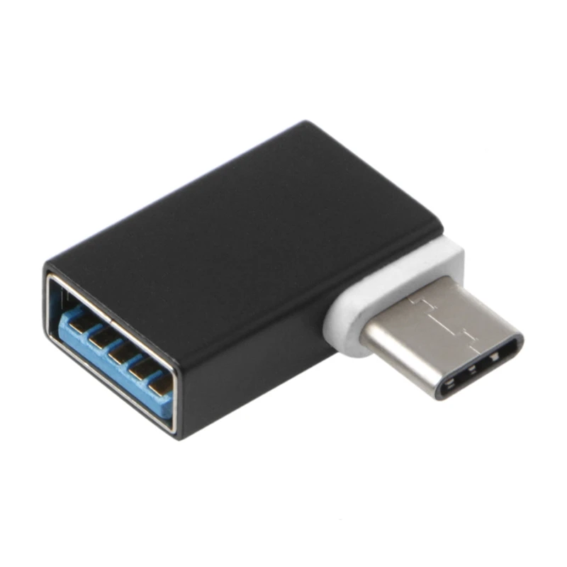 90 градусов Тип C к USB 3,0 Женский данных OTG конвертер для Macbook Android телефон - Цвет: Черный