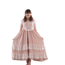 Las mujeres vestido de dormir vestido de encaje Camisón de algodón camisón de las mujeres princesa ropa de noche vestido Vintage