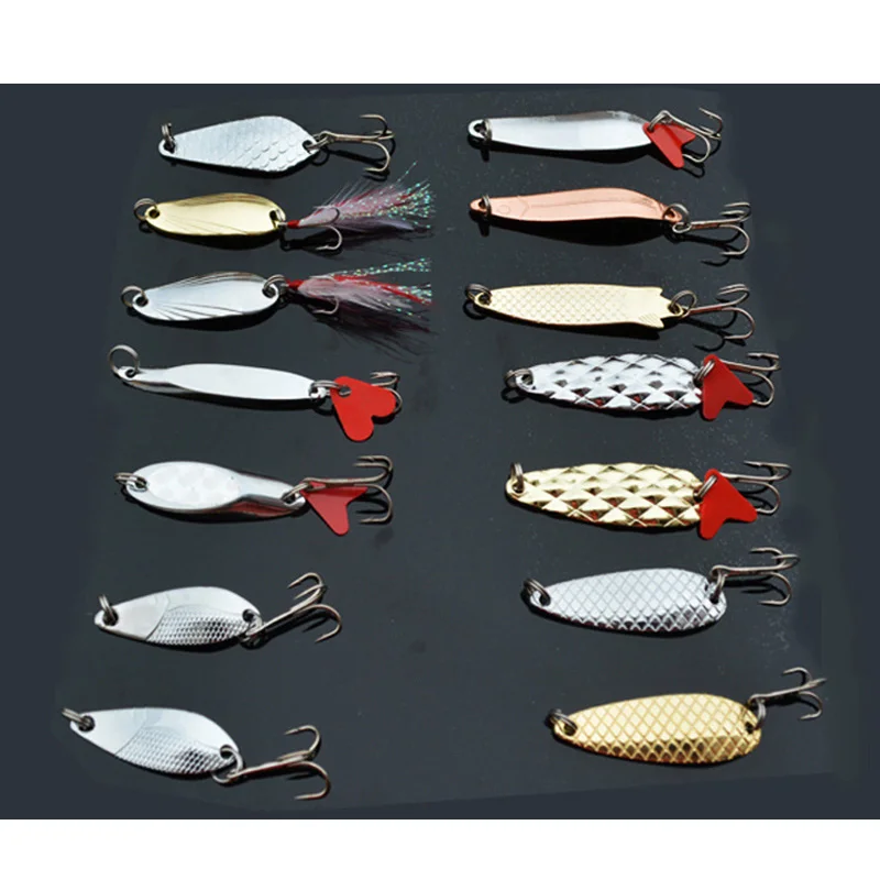 Fishing Lure Kit Spoon Wire Bait Feather Jig For Freshwater Fishing