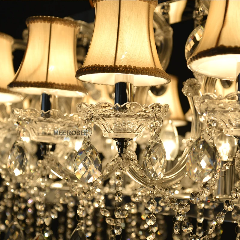 Люстра хрустальная Современный осветительный прибор Серебряная хрустальная лампа Блеск для ресторана отеля гостиной MD32011