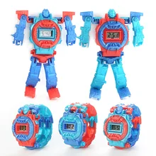 Children’s Watch Deformation Robot Assembled Building Blocks King Kong Creative Puzzle Child Electronic Toys Reloj Relogio