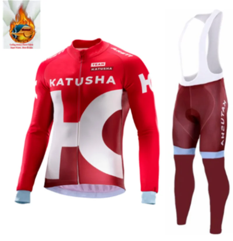 

2018 New katusha Winter Cycling Jerseys/Keep Warm Cycling Clothing/Winter Thermal Fleece Ropa De Ciclismo Cycling Wear Sets