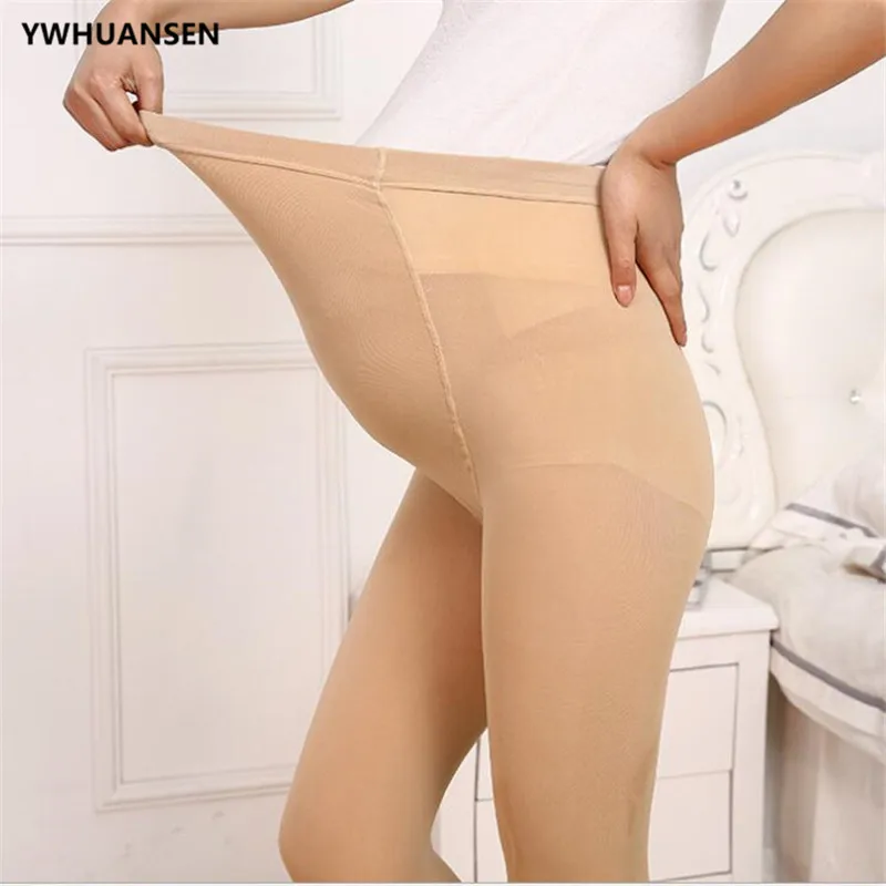 Spring Autumn Velevt Tights For Pregnant Women Adjustable High Waist Maternity Pantyhose U-shaped Belly Support Sock 2