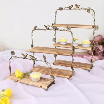 

Tray Snack Frame Solid Wood Dessert Platform Fruits Exhibition Frame Of Furniture