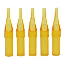 50 шт татуировки Советы стерильные Ассорти пластиковые плоские одноразовые татуировки Советы желтые насадки на тюбик для постоянного макияжа иглы татуировки