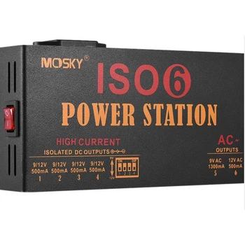 

Mosky ISO-6 Power Guitar Effect Pedal Power Supply Isolated DC And AC Outputs Powe For 6 Pedals Isolated