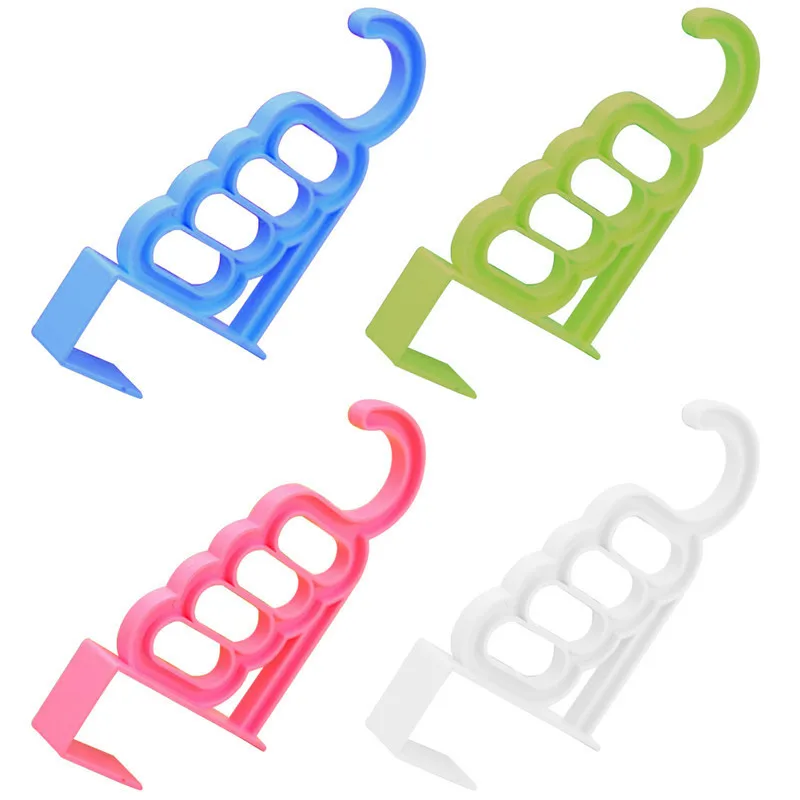 

2Pcs Door Hanging Foldable Clothes Hanger MultiFunction Drying Rack Storage 5 Hole Suit Bathroom door Storage Rack