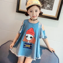 DZIECKO/джинсовое платье для маленьких девочек, коллекция года, Модное детское джинсовое платье для лета, стильное платье для девочек, детская повседневная одежда