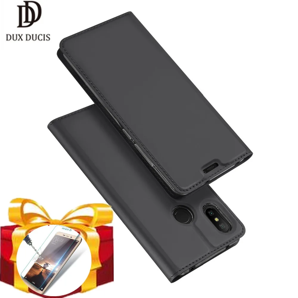 Стеклянная пленка в подарок) кожаный чехол DUX DUCIS для Xiaomi Redmi 6 Pro откидной