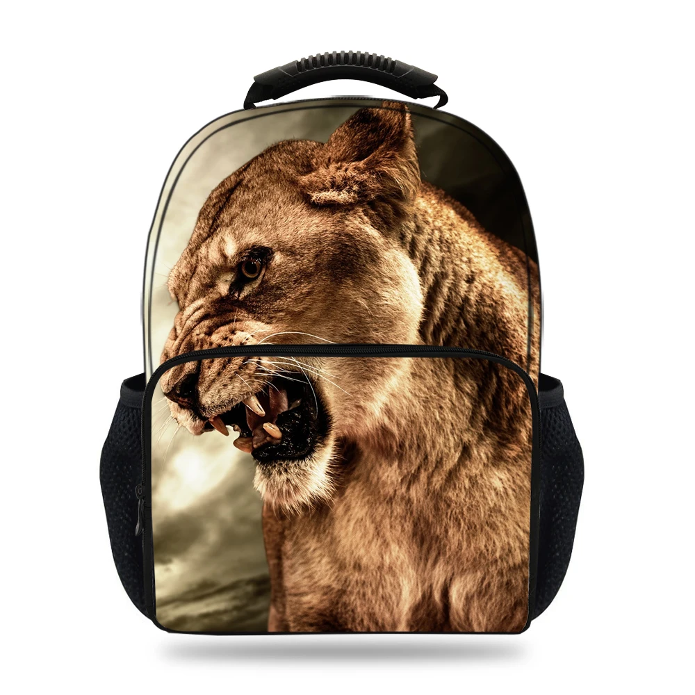 

15inch Cool Animal Felt Backpack For Kids School Lion Bag For Children Boys Girls Students Travel Bags