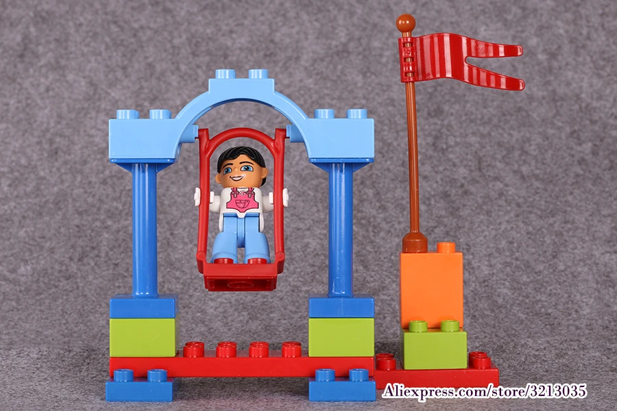Blocos de Construção Brinquedos para Crianças Duplo Grandes Partículas Circo Mostrar Clássico Educacional Tijolos Caixa Original 65 Pçs 5 Cheap Blocos