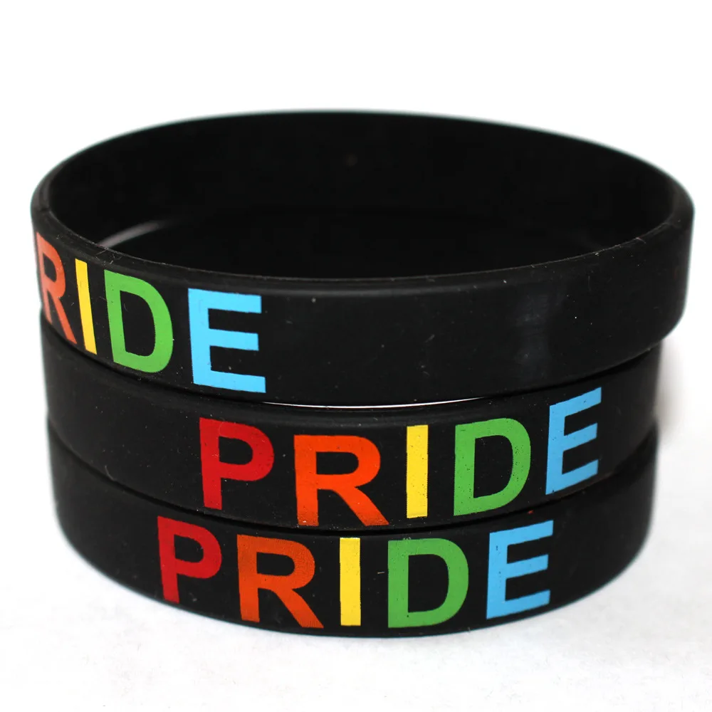 

Wholesale 50pcs New Fashion Silicone Pride Six Color Rainbow Gay Pride Bracelet Rubber Gay Lesbian Lgbt Wristband Jewelry