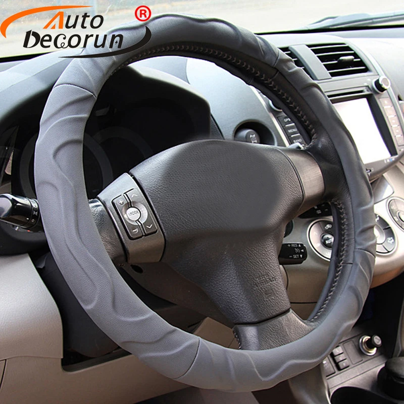 AutoDecorun искусственная кожа рулевое покрытие автомобиля для Mazda 3 5 6 ATENZA CX-5 CX-7 Tribute