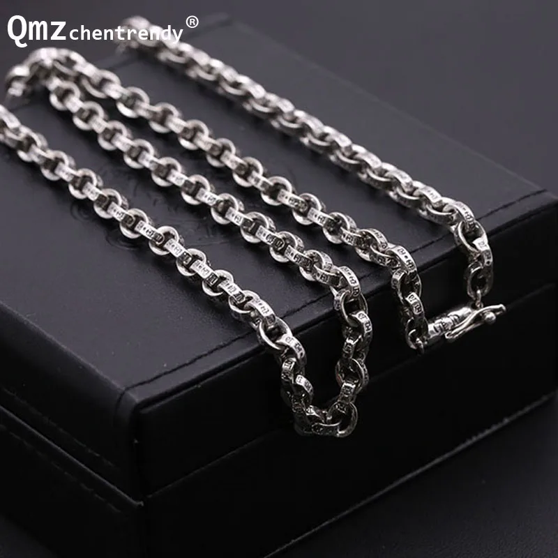 

S925 Sterling Silver Retro Thai Silver Men Dragon Clasp Box Chain Clavicle Necklace Wholesale 925 Pure Silver Box Necklace