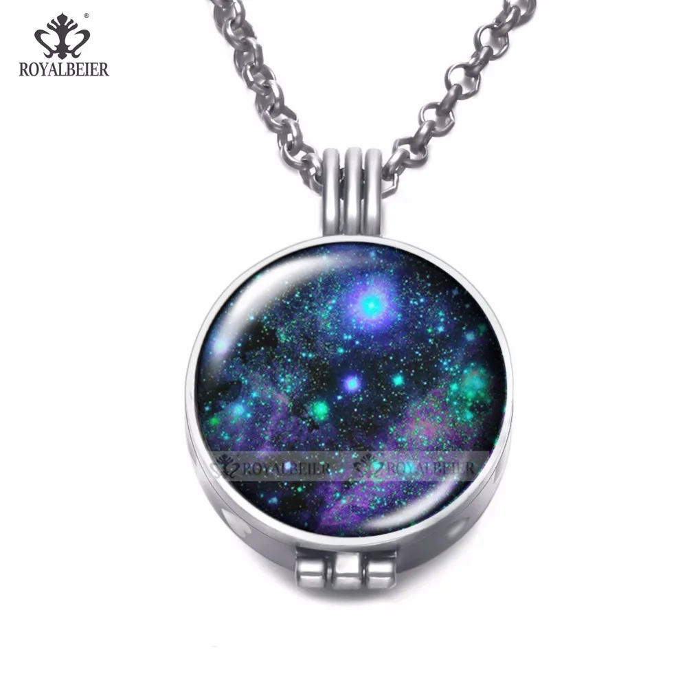

1pc Vintage Aromatherapy Perfume Universe Sky Oils Diffuser Necklace Locket Necklace Pendant Dream Catcher Viking Necklace