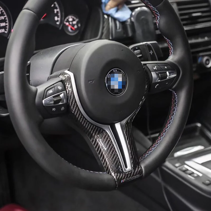 Реальные углеродного волокна крышка рулевого колеса для BMW M2 F87 M3 F80 M4 F82 M6 F06 F12 F13 X5M F85 X6M F86 Оригинальное высокого качества защитное стекло