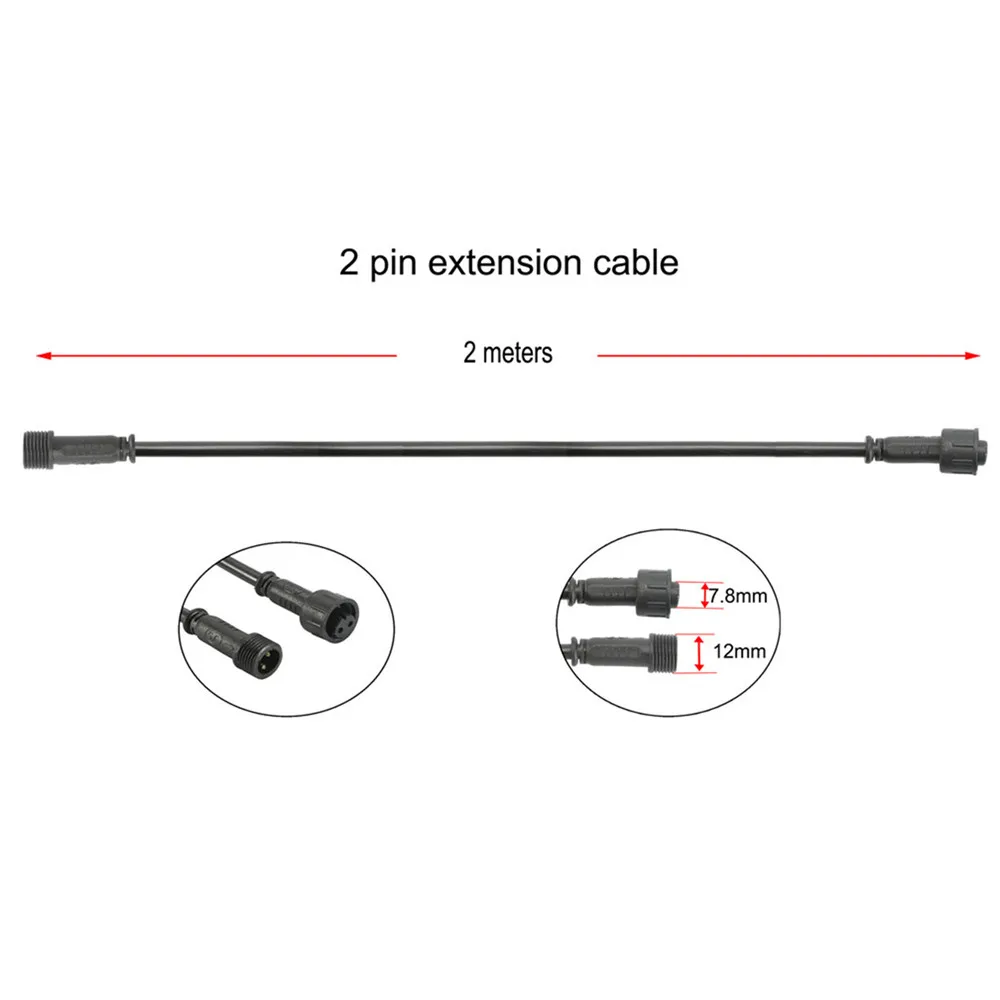 

5pcs 2PIN 2Meter Waterproof Extension Cable LED Light Power Cord 2 Meters Male and Female Connectors Single Color LED lights