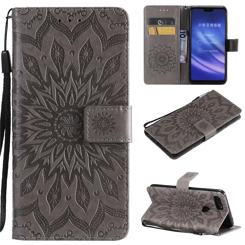Magnetic PU Leather 3D Embossed Cat Tree Wallet Case For Xiaomi 8Lite Flip Wallet Phone Case Cover For Xiaomi 8Lite Case Coque (17)
