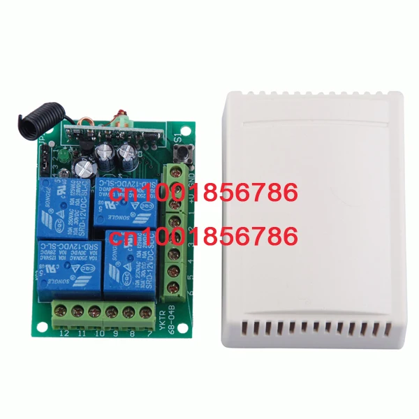 

12V 4 Channel Wireless Remote Control Receiver Momentary Switch Free Shipping