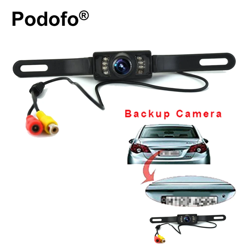 

Podofo Car Rear View Camera Reverse Backup Parking CMOS Night Vision Parking System Waterproof License Plate Camera Car-Styling