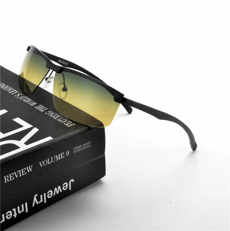 Поляризационные солнцезащитные очки для вождения в дневное и ночное видение мужские очки для вождения антибликовые алюминиевые магниевые очки с оправой из сплава FML