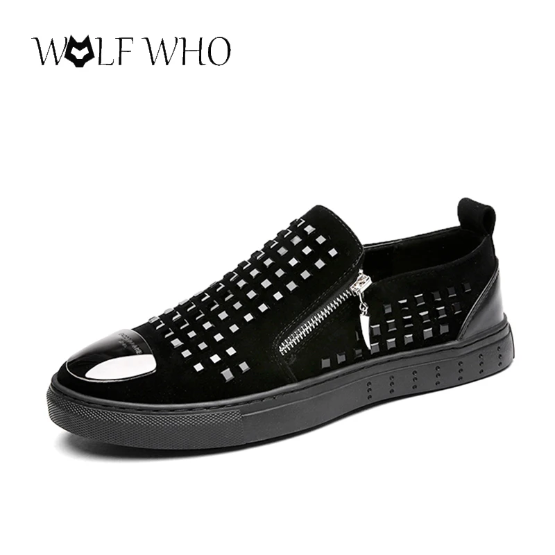Luxus Sliver Nieten Männer Echtes Leder Kausalen Schuhe Marke luxus herren partei schuhe echtes leder komfortable