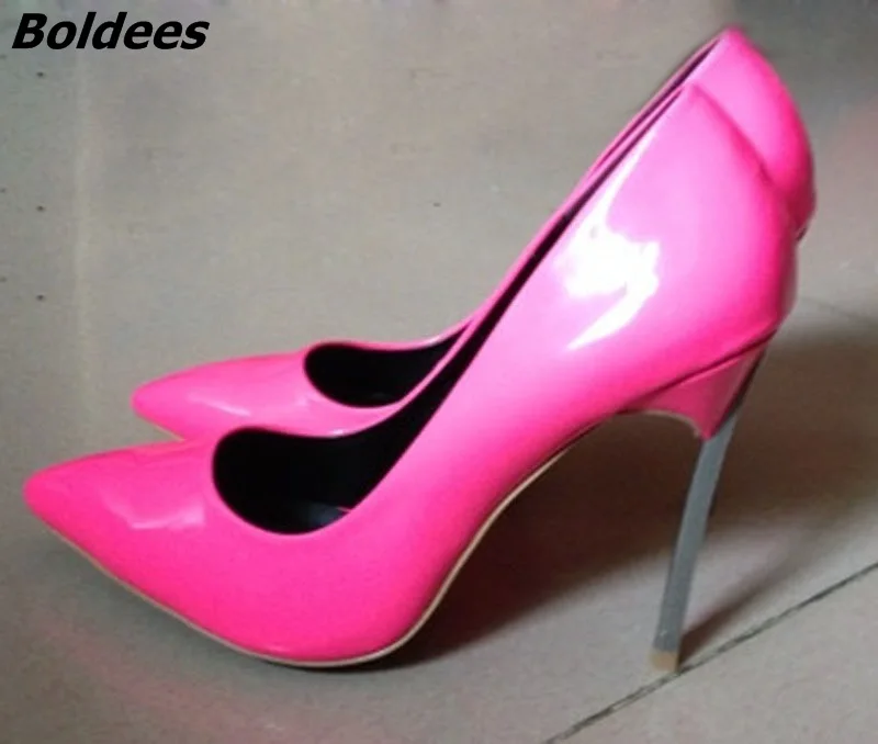 Sexy-Women-Metal-Rivets-Studs-Shiny-Leather-Pumps-Stilettos-Pointed-Toe-Ladies-Spikes-Slip-on-Bridal