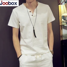JOOBOX летний льняной короткий комплект для мужчин брендовая мужская футболка Дышащий Повседневный пляжный комплект футболка костюм модный костюм для мужчин плюс размер 5XL